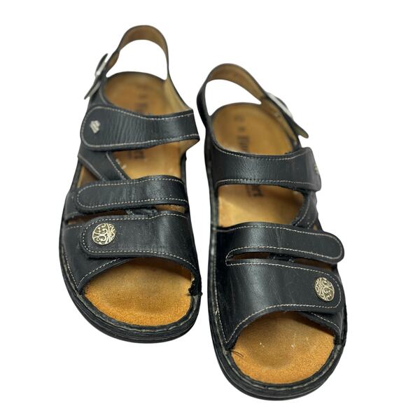FINN COMFORT Women's Black slingback 2 Strap Sandal EU 38 US 7.5 Pre-Owned - Picture 1 of 5